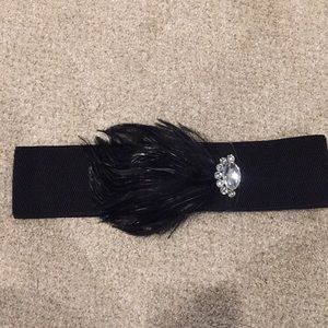 Black feather belt